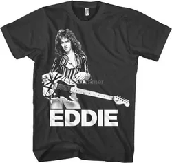 Eddie Van Halen With Guitar T Shirt S M L Xl 2Xl Brand New T Shirt