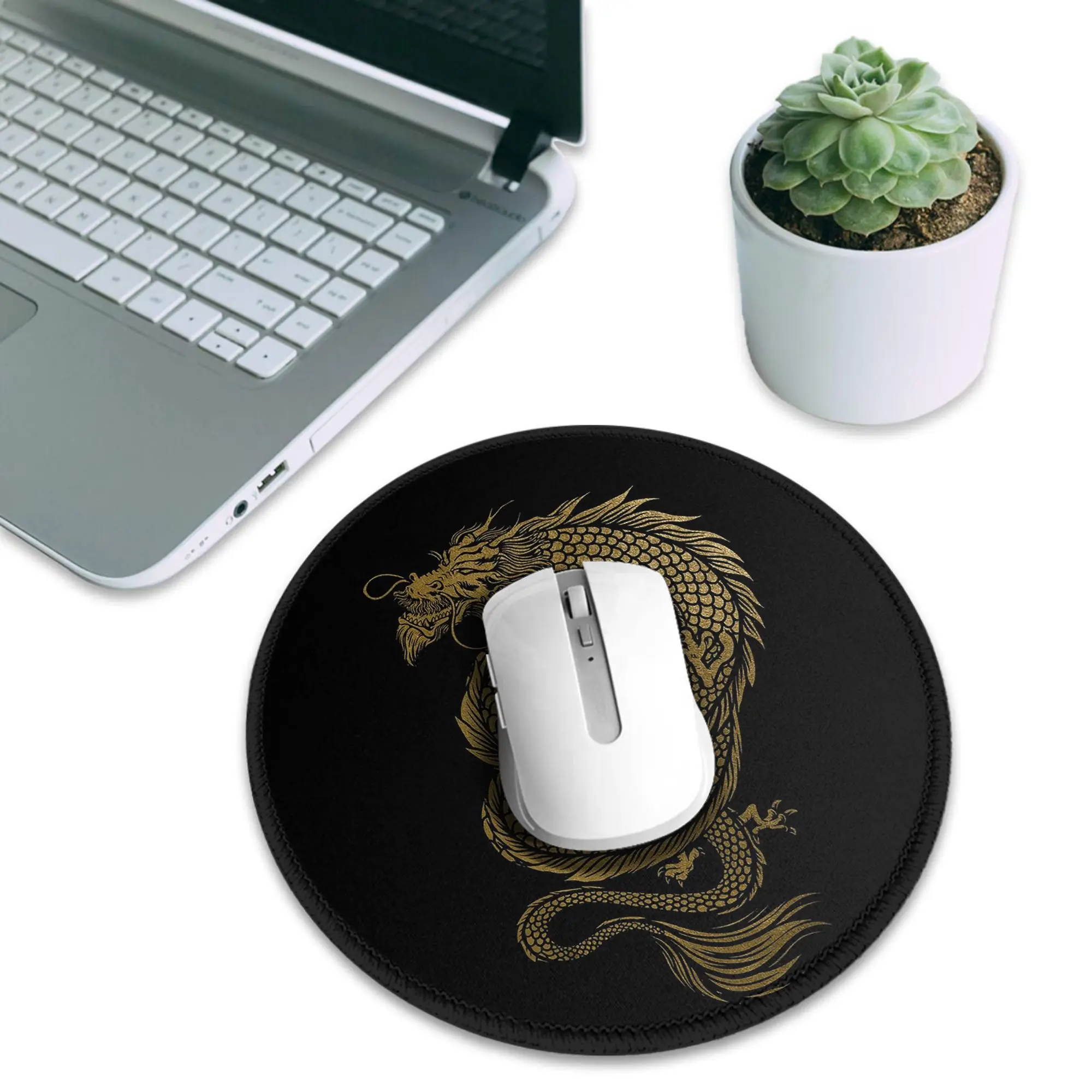 Golden Dragon Pattern Mouse Pad Computer Keyboard Mouse Mat Gaming PC Laptop Desk Mat Office Accessories Table Mats