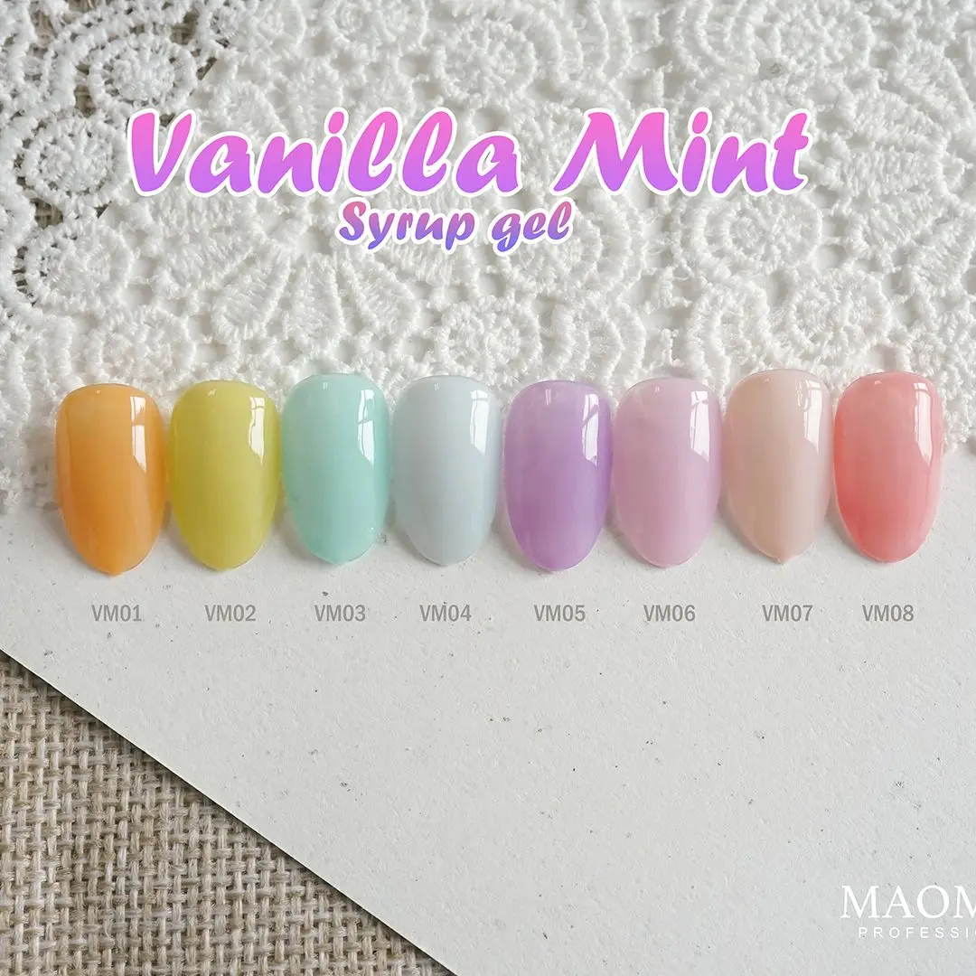 Vanilla Mint Color Nail Gel Polish UV LED Candy Nails Art Transparent Gels Varnish Semi Permanent Sugar Nail Gel