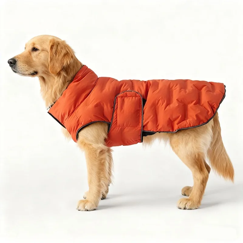 Winddichter und warmer Hundemantel, bequeme und weiche Hundejacke, kälte- und windresistente, daunenähnliche, mit Baumwolle gefütterte Hundebekleidung