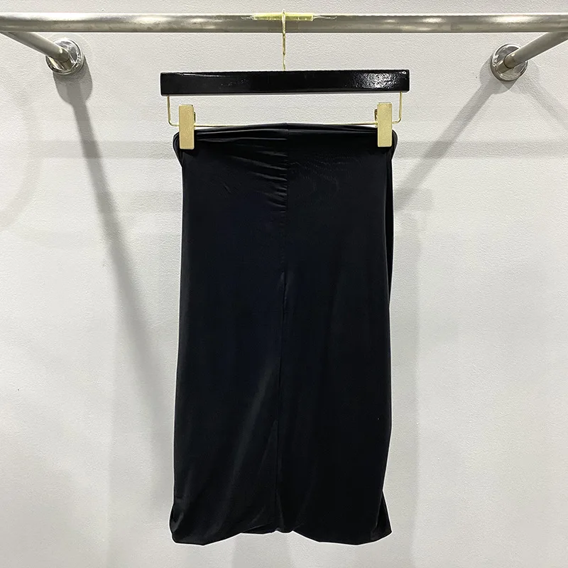 HKSH Women Sexy Vest Pleated Hollow Out Strapless Sleeveless Solid Color Dark Style Streetwear Chic Tide Tank Top Summer HK22290