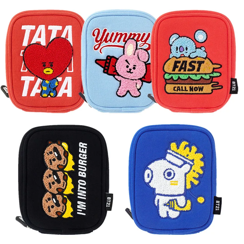 Line Friends Original Cartoon Anime Plush Storage Bag Tata Cooky Shooky Koya Kawaii Coin Purse Clutch Wallet Portable Pouch Gift