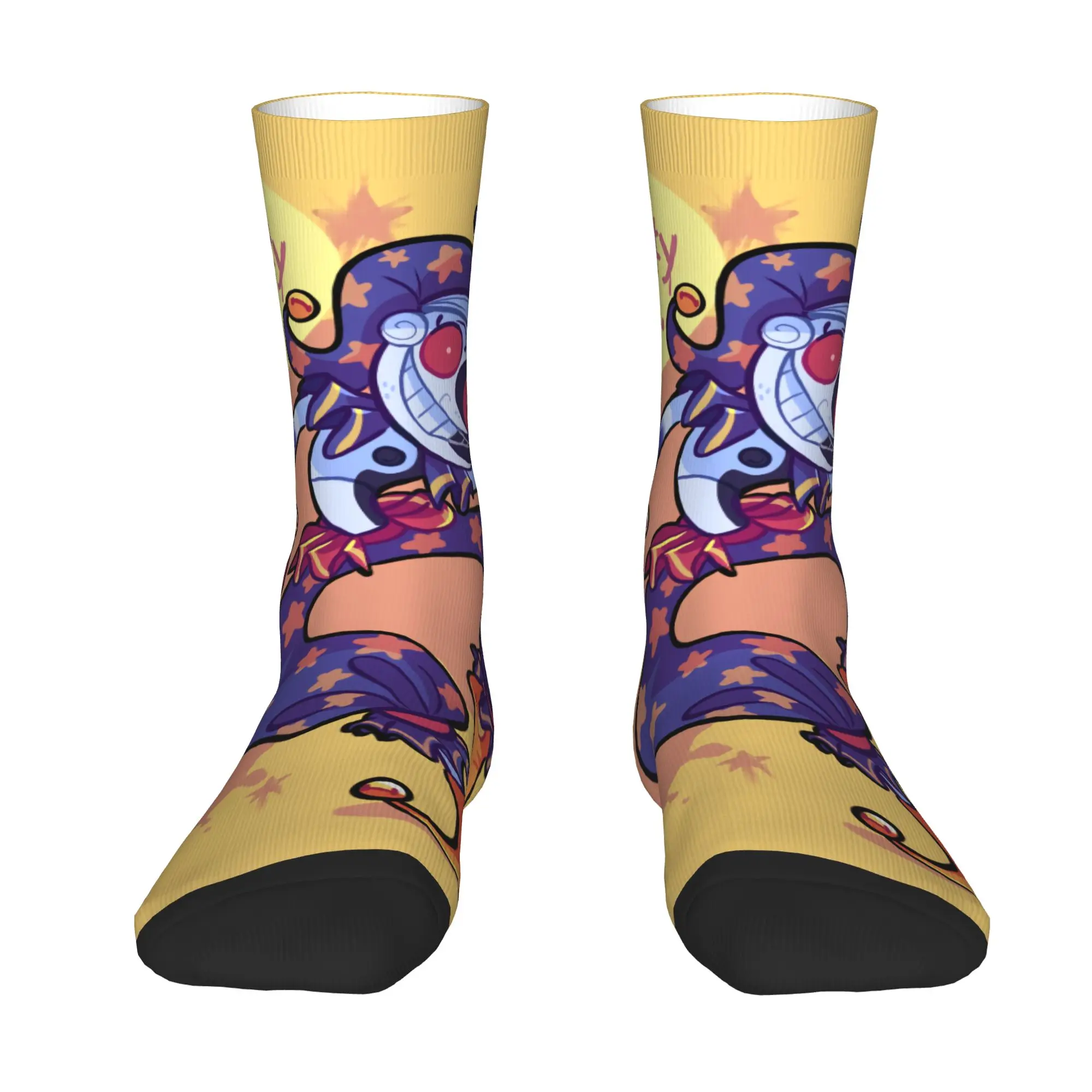 Fashion Mens Horror Game F-Fnaf S-Security B-Breach Dress Socks Unisex Warm Comfortable 3D Printed MoonDrop Crew Socks