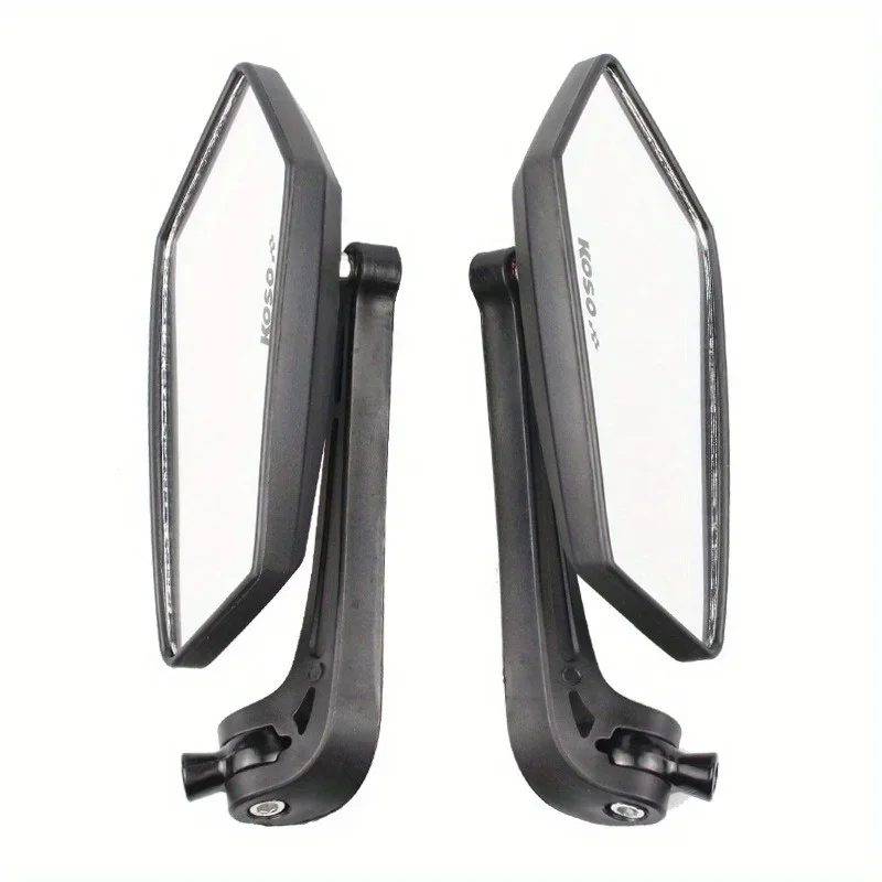 

Adjustable Universal Motorcycle Rear View Mirrors - Flat Diamond Shape Lens for Bike Scooter Handlebar Mount
