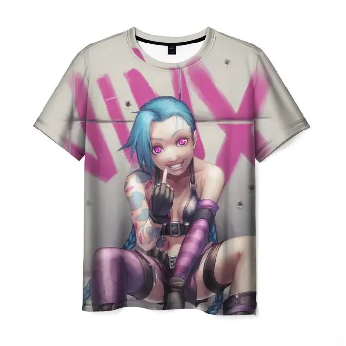 

Arcane League Men's and Women's Popular T-Shirt Animation 3D Printing Round Neck Short Sleeve Cartoon Adult Loose Top