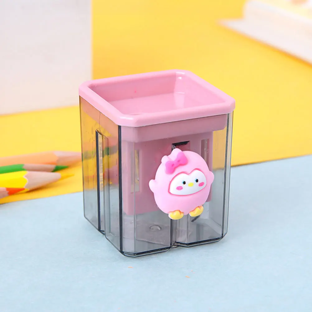 

2Pcs Cartoon Pencil Sharpener Small Manual Handheld Portable Plastic Creative Design Practical Use Sturdy Reliable Bright Color
