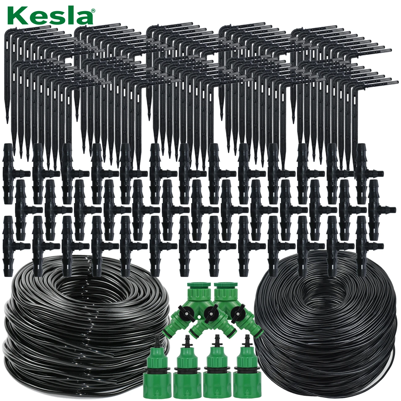 KESLA Szklarnia 1/4\'\' do 1/8\'\' Garnek do nawadniania kroplowego Zestawy do podlewania ogrodu Kolanko zagięte Strzały Emiter do węża 4/7 do 3/5mm