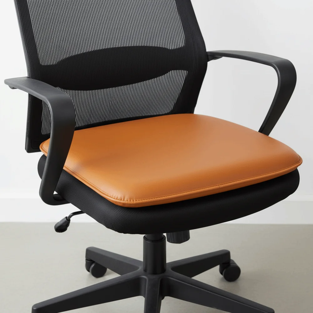 

Waterproof D-Shape PU Leather Seat Cushion Dirt-resistant Thickened Table Chair Mat Non-slip Solid Color Dining Chair Cushion