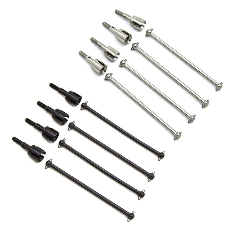 9Pack X(4Pcs Steel Dogbone Drive Shaft & Wheel Axle Replacement 08029 02033 for 94111 94108 94170 1/10 RC Car Parts,Black) view 6