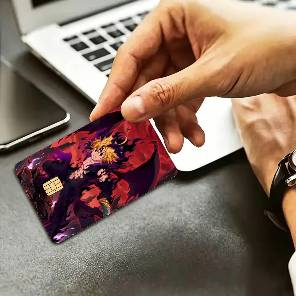 M-Meliodas The Seven Deadly Sins HD Waterproof Credit Card Stickers Silicone Decals For Chip Game Cards Gift