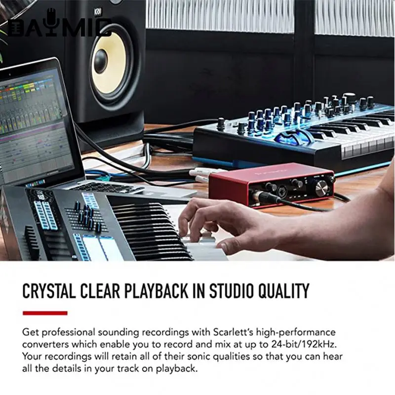 4 In 4 Out Audio Interface Studio Sound Card For Professional Studio Livestream Recording