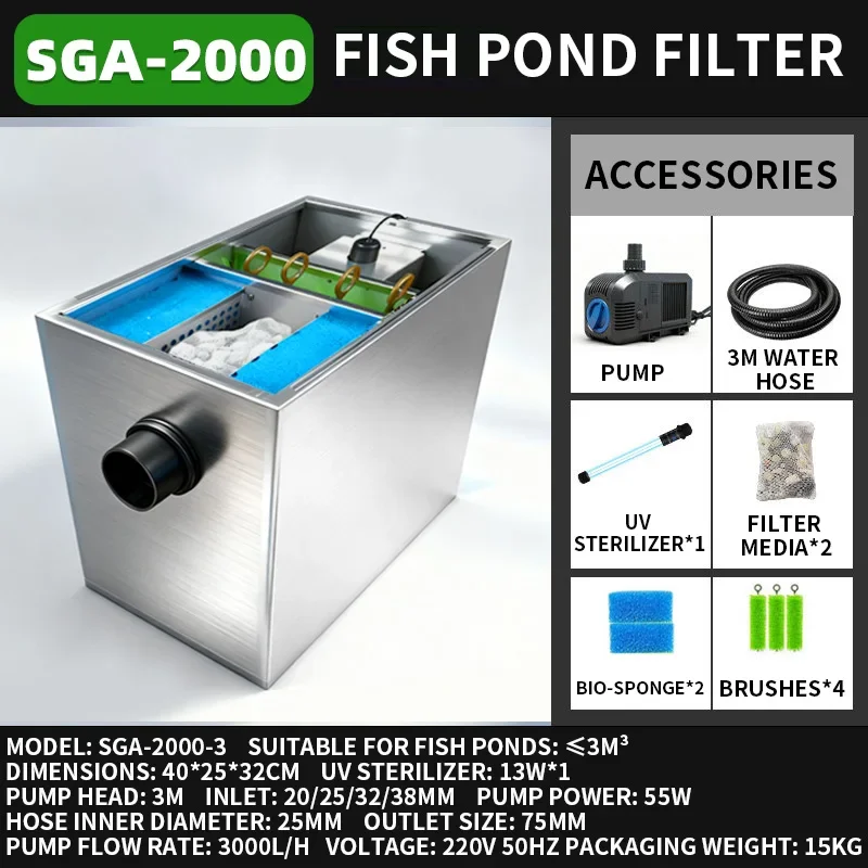 Stainless Steel Fish Pond Filtration and Water Circulation System, Large-Scale Water Purification System(Customized)