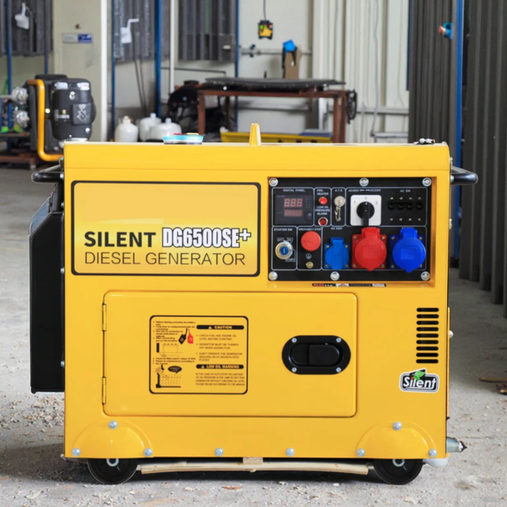 DG6500SE5KW Silent Enclosed Diesel Generator,Electric Start Air‑Cooled Portable Power Station With WheelsForHomeEmergency Backup