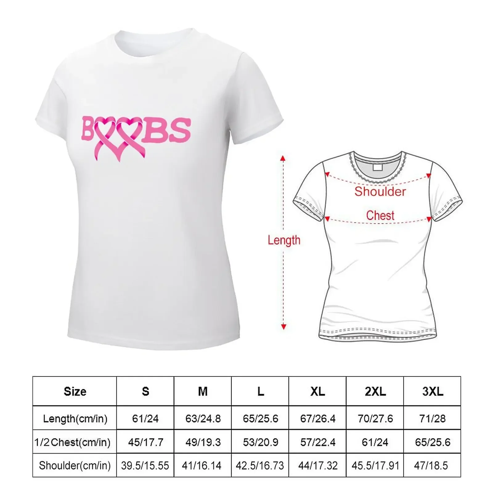 Boobs - Breast Cancer Awareness T-shirt Short sleeve tee tees tops t shirts for Womens