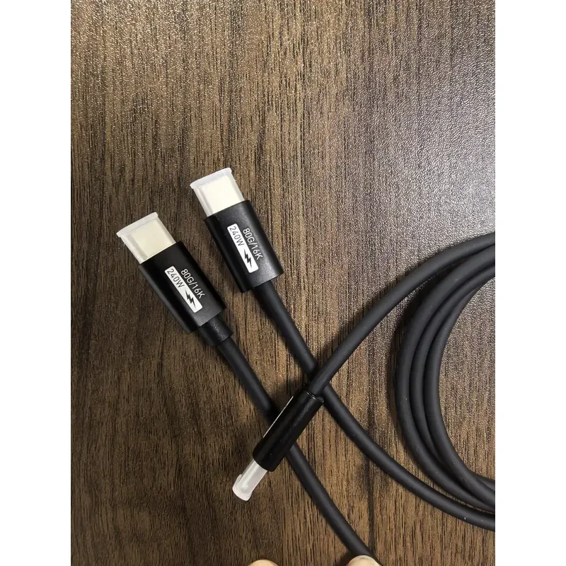 for Thunderbolt 5 Native Ultra Fine Coaxial Silver Plated Cable OD 3.5mm Ultra Thin Soft High Speed Data Transfer Charging