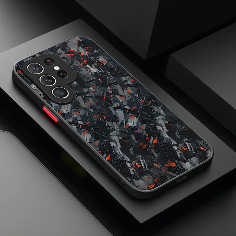 삼성 갤럭시 S25 S24 S23 울트라 S22 S21 플러스 FE A56 A36 A26 A16 A06 A15 A25 A35 A55 5G 용 실제 단조 탄소 섬유 매트 케이스