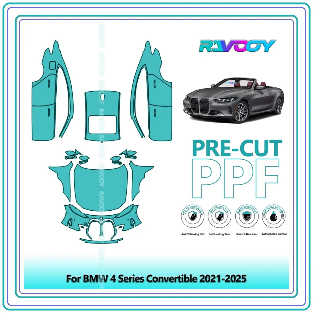 For BMW 4 Series Convertible 2021-2025 Precut TPU Paint Protection Film PPF Full Body Kit Clear Bra Stone Guard EU UK