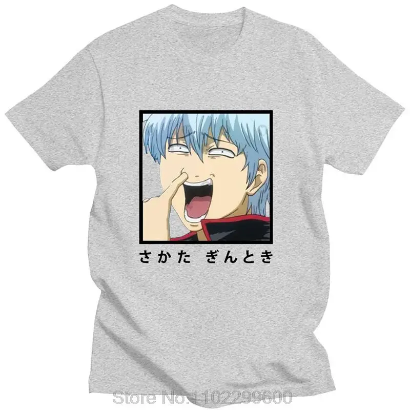 Gintama Anime Sakata Gintoki Kagura Tshirt Classic Funny T Shirt Summer Short Sleeve Cotton Casual T-shirt Streetwear