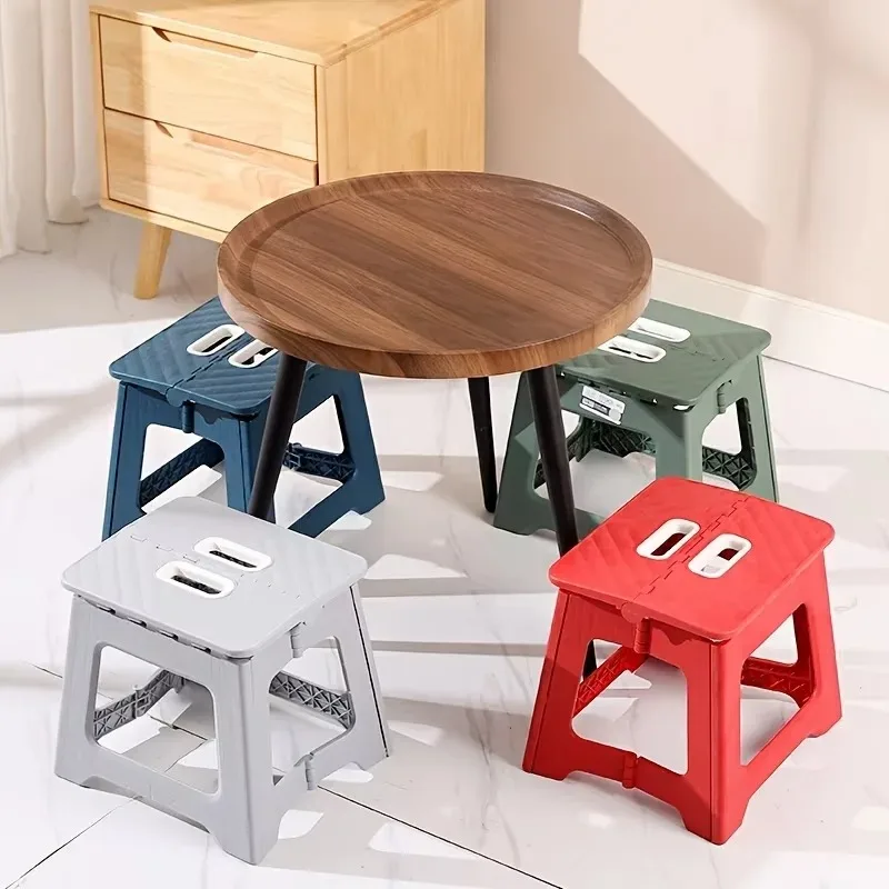 Multi Purpose Handheld Thickened Footstool Non-Slip Plastic Small Benches Kitchen Lightweight Folding Step Stool