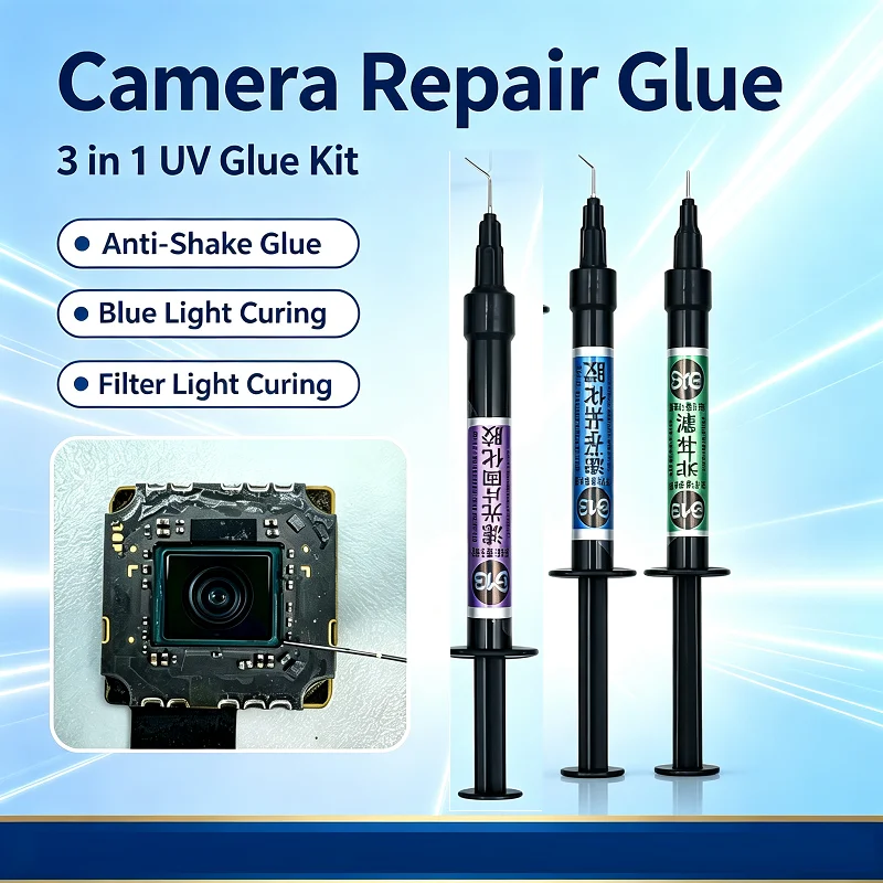 Camera Repair UV Glue 3 In 1 Stabilizer Glue Blue Light Filter Adhesive Light Curing Glue For Cell Phone Camera Maintenance Shop