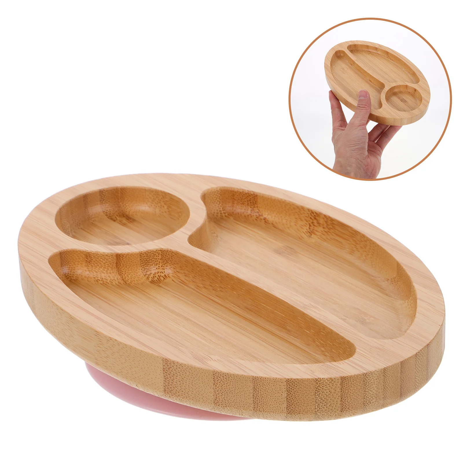 

Infant Suction Feeding Plate Bamboo Divided Dish Reusable Baby Food Bowl Ecofriendly Safe Material Nonspill Design for Toddlers