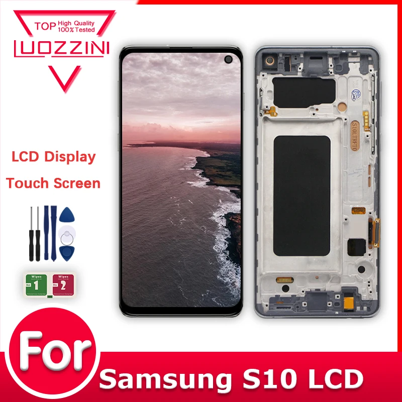 TFT 6.0\'\' Inch For Samsung Galaxy S10 SM-G973F SM-G973U SM-G973W LCD Display Touch Screen Digitizer With Frame 100% Tested