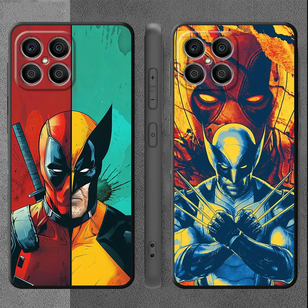 Funda de silicona de Marvel Deadpool Lobezno, funda de teléfono para Honor X9a 5G 90 X8 4G X8a X7b X9b 5G X8b 70 90 8X X6 X7 X6a Magic5 Lite