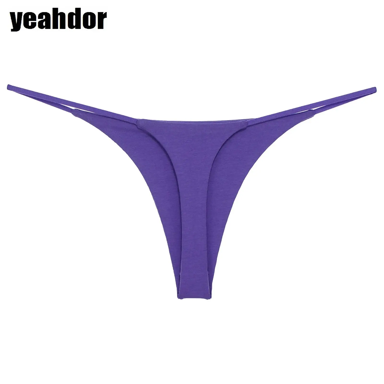 

Womens Low Rise Thong Bikini Bottom Beach Sunbathing T-back Swim Wear