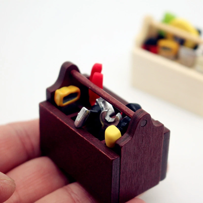 1세트 1:12 인형집 미니어처 공구 세트 수제 도구 모델 가구 액세서리 인형집 장식 장난감 장식 소품