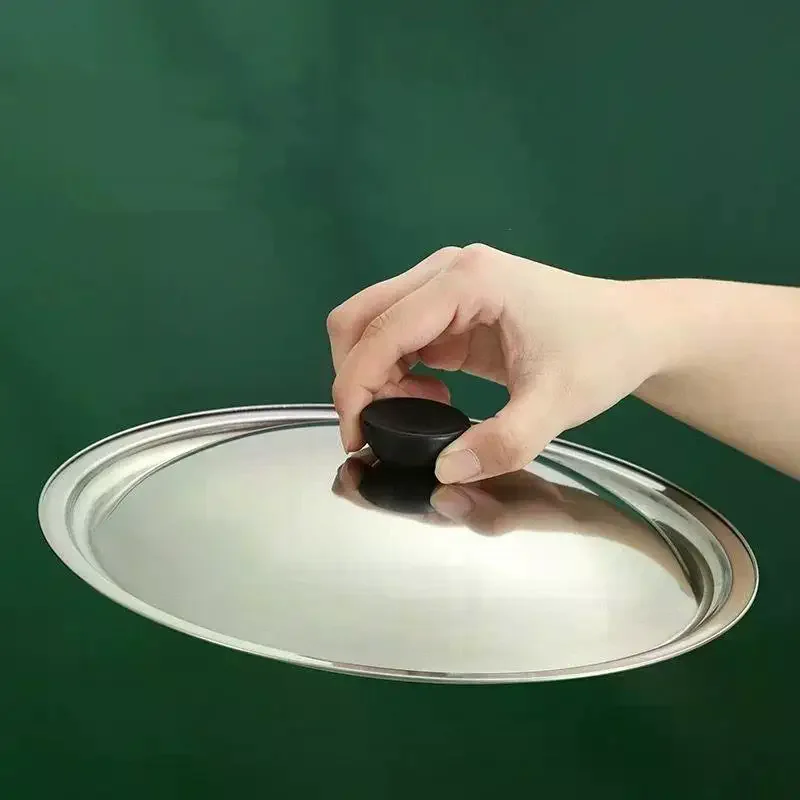 18-32Cm Stainless Steel Round Pot Lid Universal Replacement Frying Pan Cover Smooth Edge Dishwasher Safe For Skillet Wok Pot