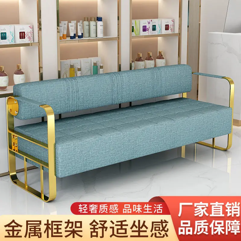 Barber shop sofa waiting chair hair salon special light luxury sitting area long sofa chair