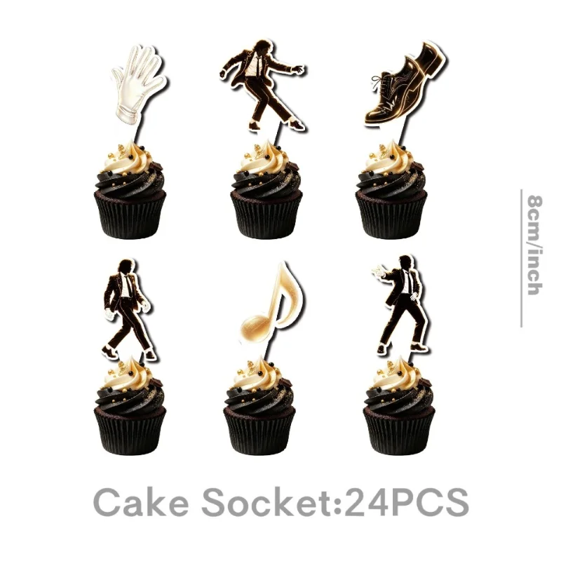 Michael Jackson-Themen-Geburtstagsparty-Dekorationen, Tischgeschirr-Set, Teller, Becher, Servietten, Popcorn-Boxen, Souvenirs, Gastgeschenke, Zubehör, Geschenke – Detail 17