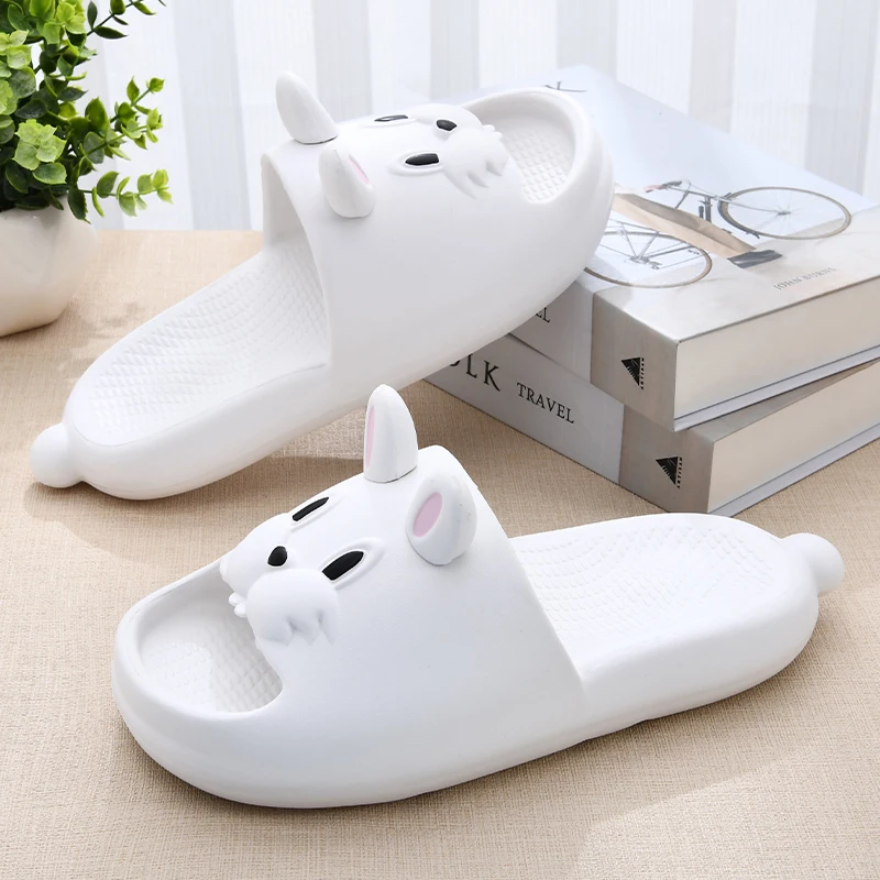 Scivoli di coniglio Kawaii da donna Open Toe tinta unita antiscivolo scarpe da casa in EVA pantofole per interni ed esterni scarpe genitore-figlio