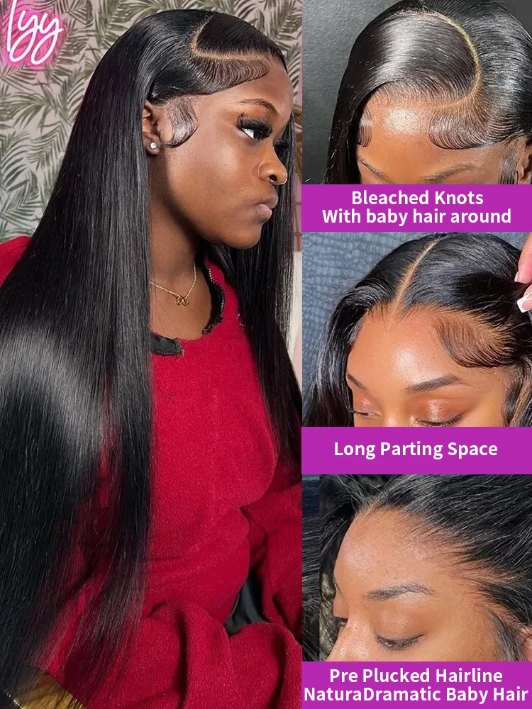 Wulala 13x4 Bone Straight Transparent Human Hair Lace Frontal Wigs 13x6 Hd 30 Inch 360 Lace Front Wig Pre Plucked Wigs For Women