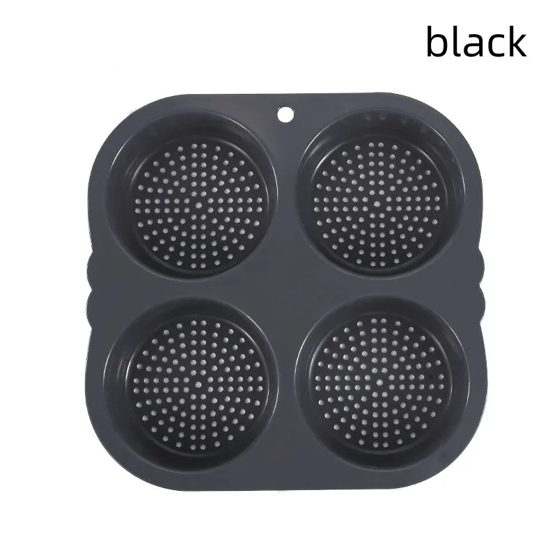 The New Four-hole Hamburger Mold Is Non-stick Silicone Round High-tempera Ture Resistant Household Toast Hamburger Mold