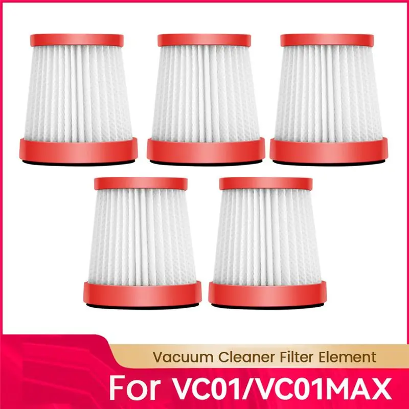 MYdaY- 5 Pcs Hepa Filter for Deerma VC01 / VC01 Max Vacuum Cleaner Accessories Filter Mesh Hypa Filter elements Replacement