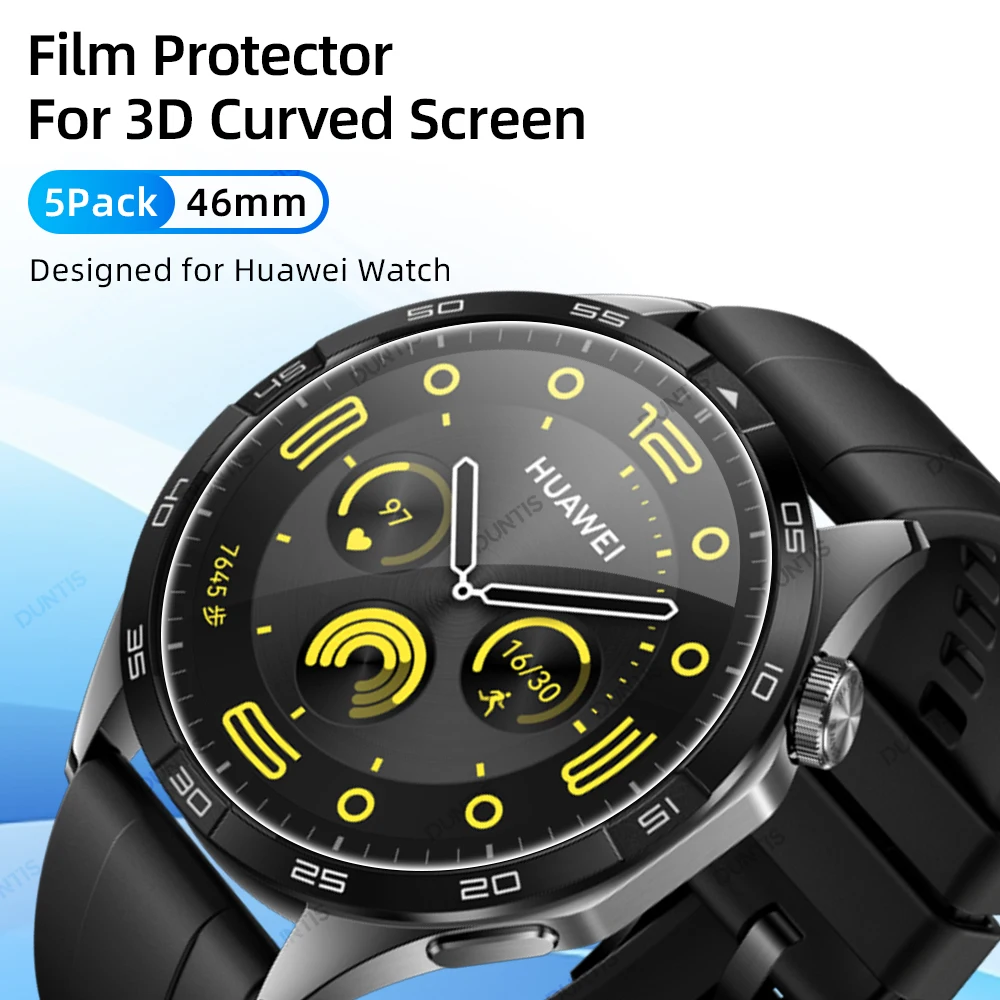 5 Pack For Huawei Watch GT 4 46mm Screen Protector Anti-scratch Film For Huawei GT4 46mm All Around Coverage Protective Film