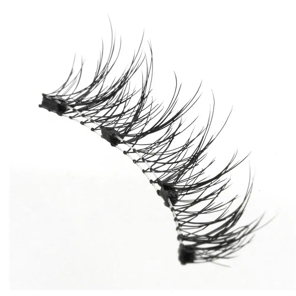 Aucun colle cils magnétiques réutilisable aspect naturel faux cils magnétiques ensemble avec pince à épiler outil moelleux Faux cils de vison nouveau