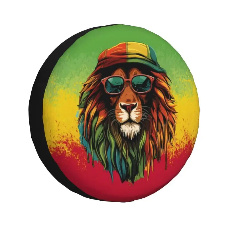 Custom Jamaican Reggae Rasta Lion Spare Wheel Cover for Jeep Pajero 4x4 Trailer Jamaica Flag Proud Tire Protector 14