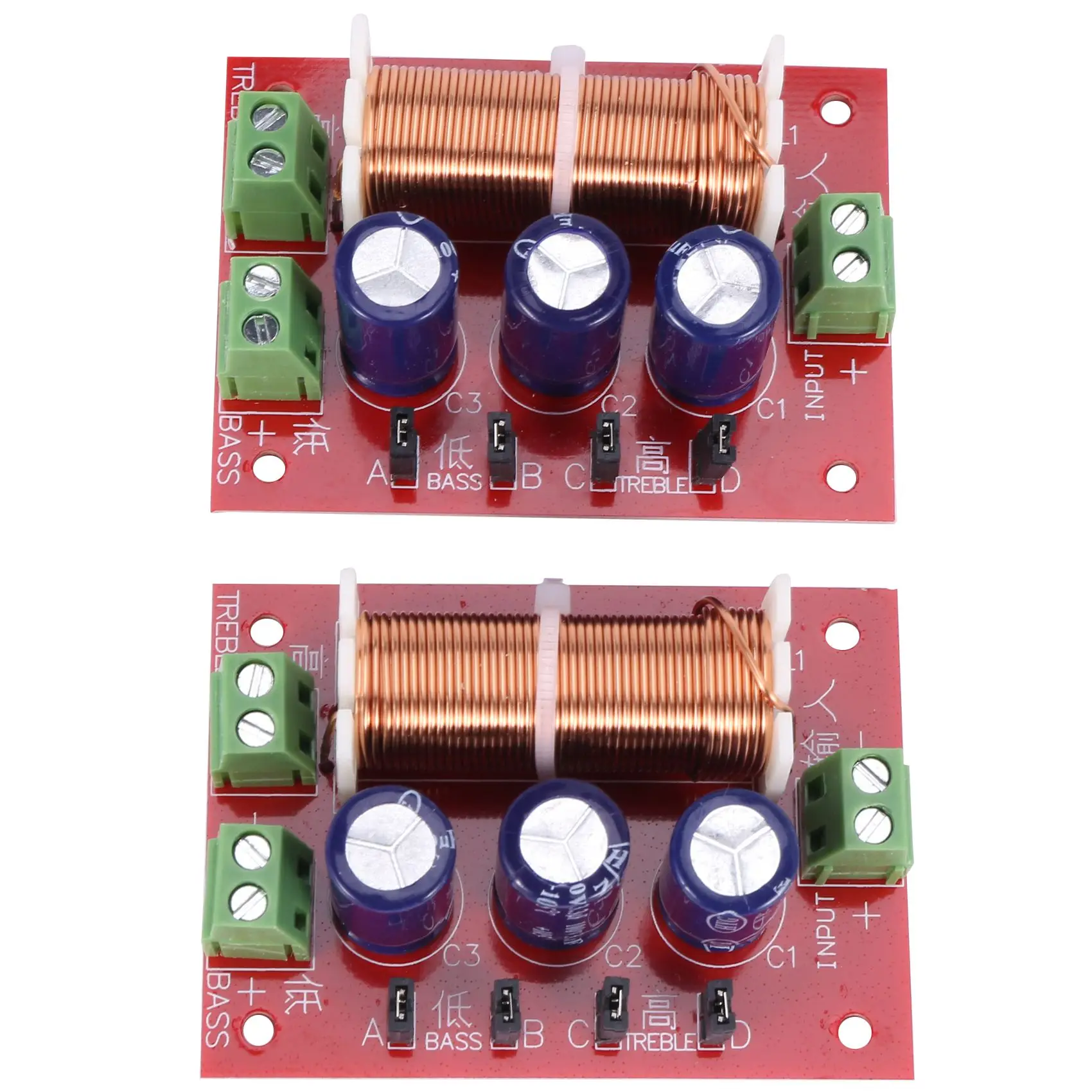 2 Stuks 400W Luidspreker Crossover 2 Weg Audio Aanpassing Tweeter Basluidsprekers Filter Frequentieverdeler Voor 2-16ohm