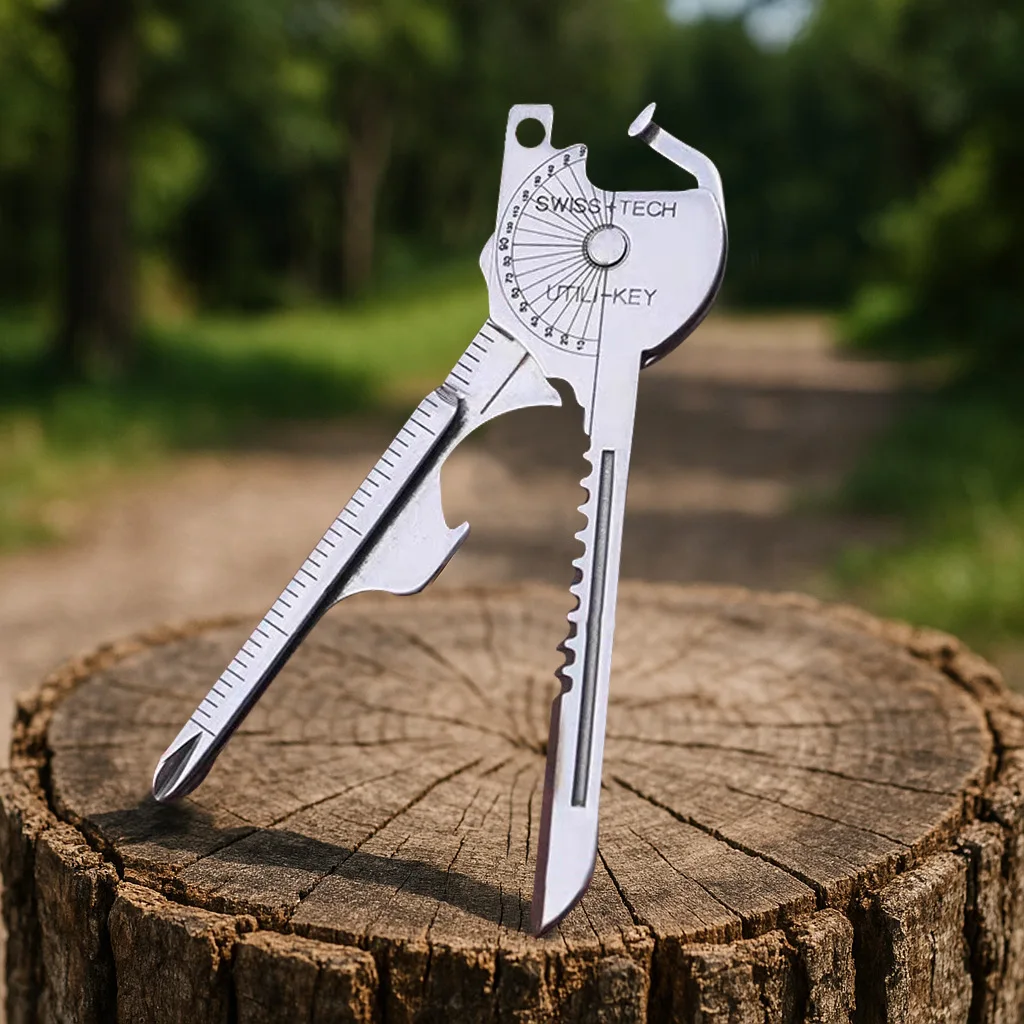 

8-in-1 Multi Tool Keychain, Foldable Screwdriver Bottle Opener Compact and Practical Pliers for Outdoor Camping and Survival