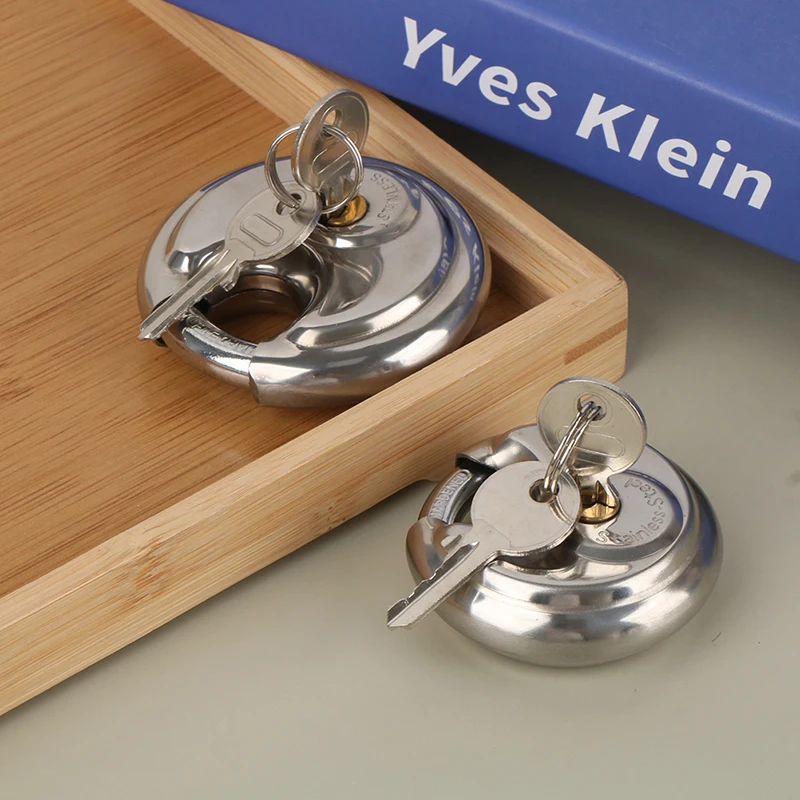 60/70MM Stainless Steel Round Disc Storage Pad Lock Padlock Pure Copper Core Lock Rustproof And Waterproof Hardware Accessories