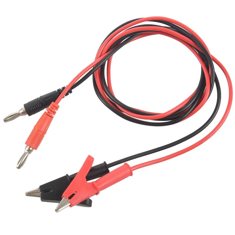 

Hot TTKK 5X 1M Long Alligator Clip To Banana Plug Test Cable Pair For Multimeter