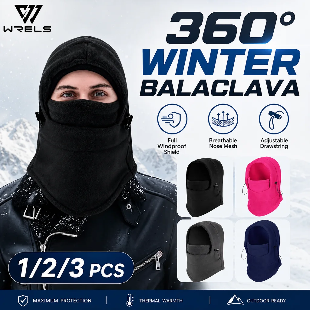 Winter Balaclava Ski Mask Drawstring Thermal Fleece Face Mask Windproof Neck Warmer Hood Men Women Cycling Snowboard Hat