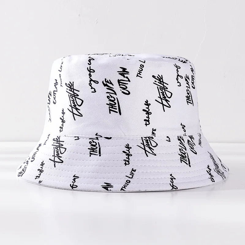 Double Sided Fisherman Hat Women Spring Summer Outdoor Printed Cotton Fabric Foldable Men Sun Hat Fishing Sun Basin Hat Unisex