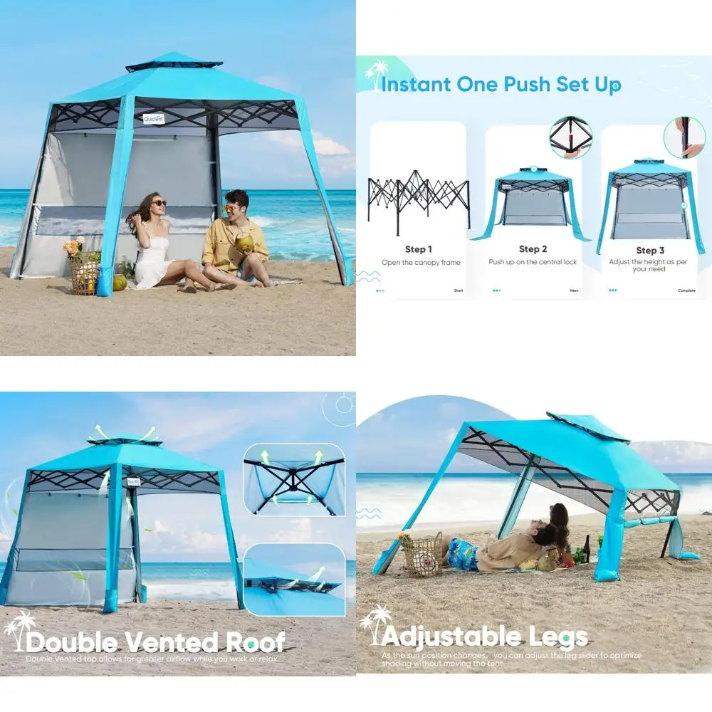 

Portable Lightweight 10x10 Canopy Tent for Beach and Sporting Events with Sun Protection and Easy Setup