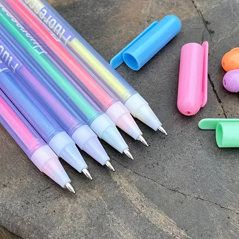 12/6 Stück pastellfarbene Gelstifte, fluoreszierende farbige Marker zum Skizzieren/Zeichnen/Schreiben, Künstler- und Bürobedarf – Detail 7