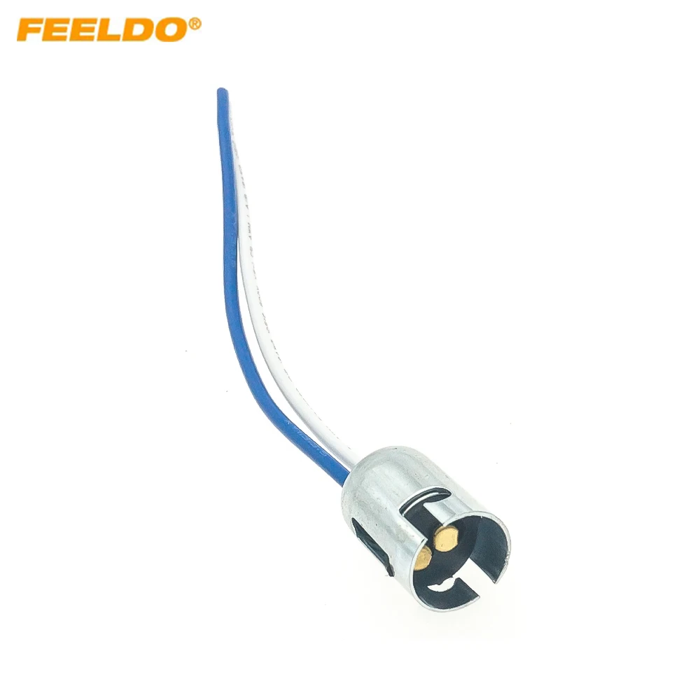 

FEELDO Car LED Bulb Socket Holder 1157 BA15D Brake Signal Light Lamp Socket Base Connector With Wire Cable