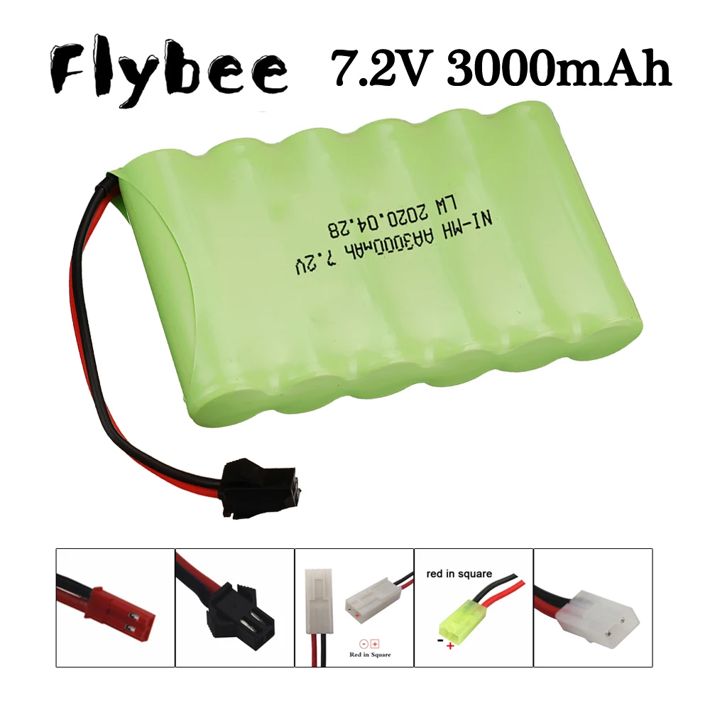 Bateria Recarregável NiMH para RC Boat, 3000mAh, 7.2V, AA, Brinquedos, Carros, Tanques, Robôs, Robôs, Atualização