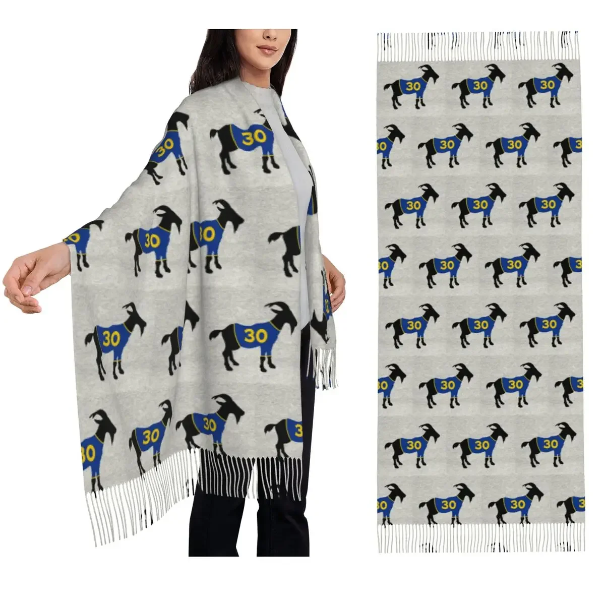 ستيف كاري الماعز وشاح شرابة الأوشحة النساء شالات دافئة ناعمة ويلتف كبير الخريف الشتاء شال التفاف